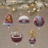 Aston Villa Christmas Ornaments - Set of 5 Assorted Football Club Holiday Decorations