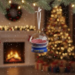 FC Barcelona Christmas Ornament Set - Holiday Decor Collection with Crest, Ball, and Camp Nou Stadium