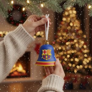 FC Barcelona Christmas Ornament Set - Holiday Decor Collection with Crest, Ball, and Camp Nou Stadium