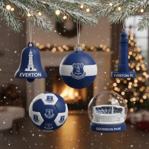 Everton FC Christmas Ornaments Set - 5-Pack Holiday Decoration for Tree