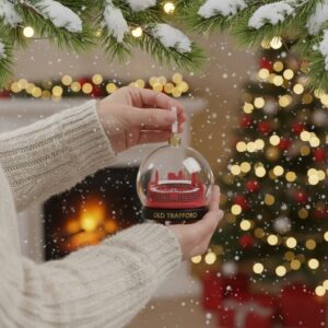 Manchester United Christmas Ornaments Set - Bell, Bauble, Football, Old Trafford Stadium, and Red Devil Mascot Themed Decorations