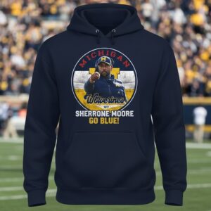 Sherrone Moore Michigan Wolverines Hoodie - Vintage Style Football Coach Tribute, Go Blue Fan Sweatshirt