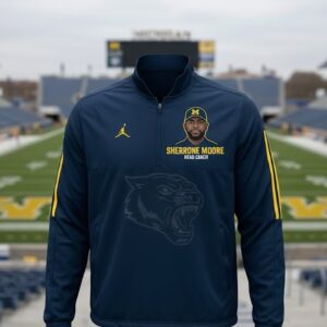 Sherrone Moore Michigan Wolverines Pullover - Jordan Brand Quarter-Zip Head Coach Jacket