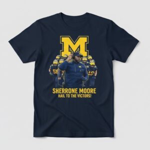 Sherrone Moore Michigan Wolverines Shirt - Hail to the Victors Head Coach Graphic Tee