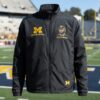 Michigan Wolverines Coach Moore Jacket - Black Embroidered Full-Zip Fan Apparel