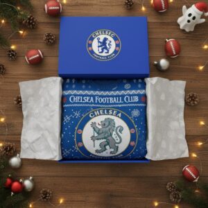 Chelsea Football Club Ugly Christmas Sweater - Knitted Premier League Football Fan Gift Jumper