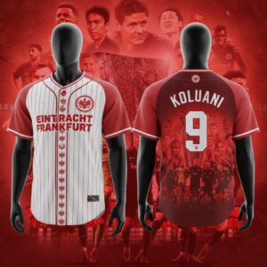 Eintracht Frankfurt Baseball Jersey - Randal Kolo Muani #9 Custom Soccer Fan Apparel
