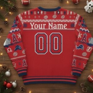 Los Angeles Angels Libra Ugly Christmas Sweater - MLB Zodiac Themed Holiday Jumper