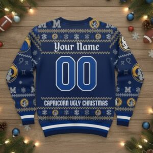 Los Angeles Rams Capricorn Ugly Christmas Sweater - NFL Zodiac Sign Holiday Apparel for Fans