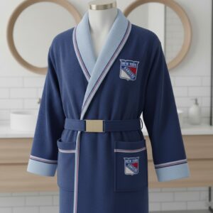 New York Rangers Bathrobe - Plush Fleece Hockey Fan Robe
