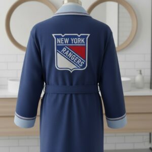 New York Rangers Bathrobe - Plush Fleece Hockey Fan Robe