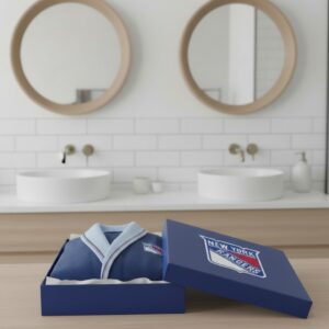 New York Rangers Bathrobe - Plush Fleece Hockey Fan Robe