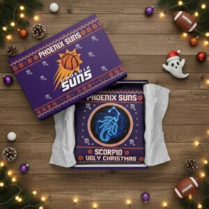 Phoenix Suns Scorpio Ugly Christmas Sweater - NBA Zodiac Sign Holiday Jumper
