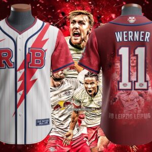 RB Leipzig Timo Werner Baseball Jersey - Custom Lightning Bolt Design Soccer Fan Apparel
