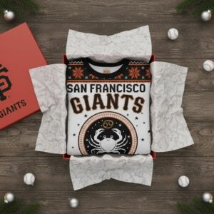 San Francisco Giants Ugly Christmas Sweater - Cancer Zodiac Sign Crab Graphic MLB Fan Gift