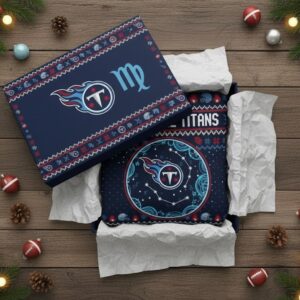 Tennessee Titans Virgo Ugly Christmas Sweater - NFL Football Astrology Zodiac Themed Holiday Gift