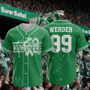 Werder Bremen Baseball Jersey - Custom Name Number Graffiti Paint Splatter Design