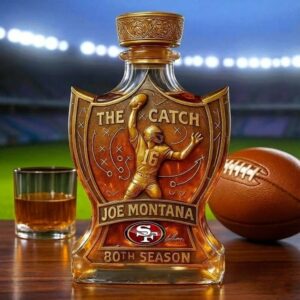 San Francisco 49ers Joe Montana Decanter - Commemorative 'The Catch' 80th Season Whiskey Bottle