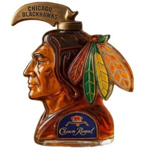 Chicago Blackhawks Crown Royal Decanter - NHL Hockey Team Logo Collectible Whiskey Bottle