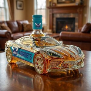 Charlotte Hornets Supercar Whiskey Bottle - NBA Buzz City Corvette Shaped Decanter