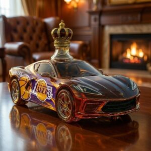 Los Angeles Lakers Supercar Whiskey Bottle - Luxury Sports Car Shaped Decanter with Crown Stopper