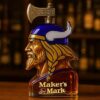 Minnesota Vikings Maker's Mark Bottle - Collectible Viking Head Decanter with Axe Stopper
