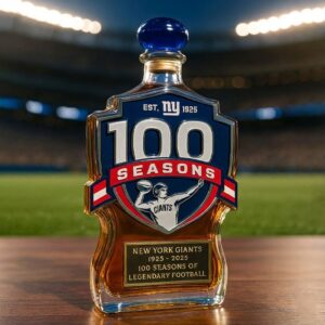 New York Giants 100 Seasons Decanter - Commemorative NFL Liquor Bottle 1925-2025