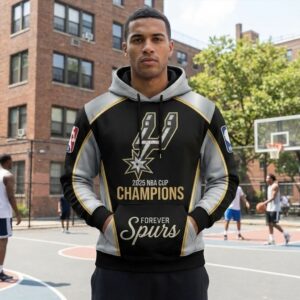 San Antonio Spurs 2025 NBA Cup Champions Hoodie - 3D All Over Print Apparel with Player Signatures