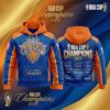New York Knicks 2025 NBA Cup Champions Hoodie - 3D Graphic Print Sweatshirt with Player Signatures