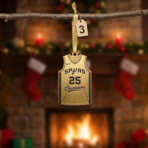 San Antonio Spurs 2025 Champions Ornaments - 5-Piece Golden Dynasty Commemorative Set