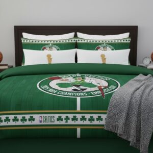 Boston Celtics Bedding Set - NBA Basketball Themed Comforter Cover with Pillow Shams