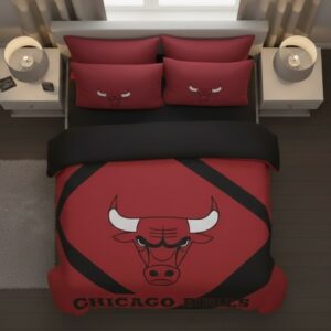 Chicago Bulls Bedding Set - NBA Basketball Themed Bedroom Decor with Duvet Cover and Pillowcases