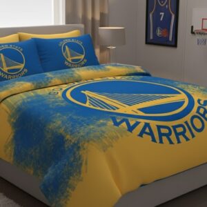 Golden State Warriors Bedding Set - NBA Team Logo Comforter and Pillow Shams