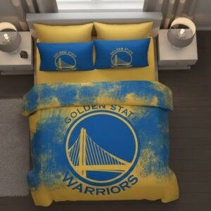 Golden State Warriors Bedding Set - NBA Team Logo Comforter and Pillow Shams