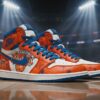New York Knicks Air Jordan 1 - Custom Graffiti Art High Top Sneakers