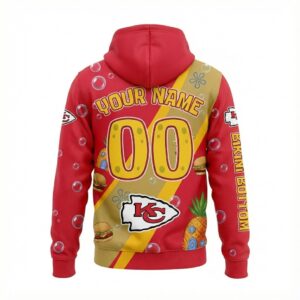 Kansas City Chiefs SpongeBob Hoodie - 3D Cartoon Crossover NFL Fan Gift