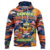 Denver Broncos Spongebob Hoodie - 3D All Over Print Cartoon Graphic Sweatshirt