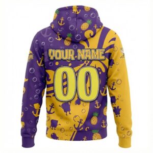 Minnesota Vikings SpongeBob Hoodie - 3D All Over Print Cartoon Crossover NFL Fan Gift