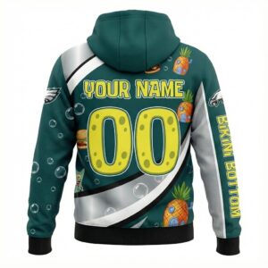 Philadelphia Eagles Spongebob Hoodie - 3D All Over Print Cartoon Crossover NFL Fan Apparel
