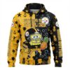 Pittsburgh Steelers SpongeBob Hoodie - 3D All Over Print Cartoon Football Fan Gift