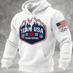 Team USA 2026 Winter Olympics Hoodie - Milano Cortina Embroidered Patch Sweatshirt