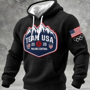 Team USA 2026 Winter Olympics Hoodie - Milano Cortina Embroidered Patch Sweatshirt