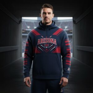 Arizona Wildcats Quarter Zip Hoodie - NCAA Graphic Pullover Fan Apparel