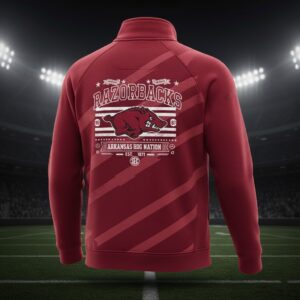 Arkansas Razorbacks Quarter Zip Pullover - Vintage Style SEC Football Fan Sweatshirt
