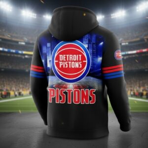 Detroit Pistons 3D Graphic Hoodie - NBA Basketball Fan Pullover Sweatshirt