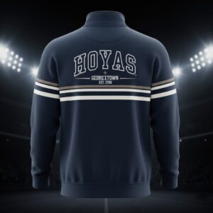 Georgetown Hoyas Quarter-Zip Pullover - Vintage NCAA Mascot Fleece Sweatshirt