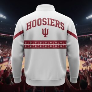 Indiana Hoosiers Basketball Hoodie - Vintage Icon Design Zip-Up Sweatshirt