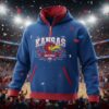Kansas Jayhawks Quarter Zip Hoodie - Vintage Rock Chalk Mascot Graphic Sweatshirt