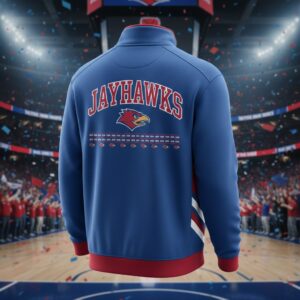 Kansas Jayhawks Quarter Zip Hoodie - Vintage Rock Chalk Mascot Graphic Sweatshirt