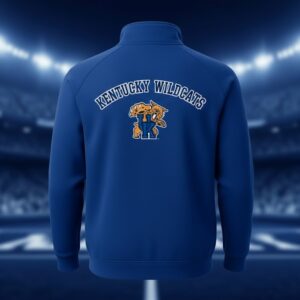 Kentucky Wildcats Quarter Zip Fleece - Vintage Mascot Logo NCAA Pullover Sweatshirt